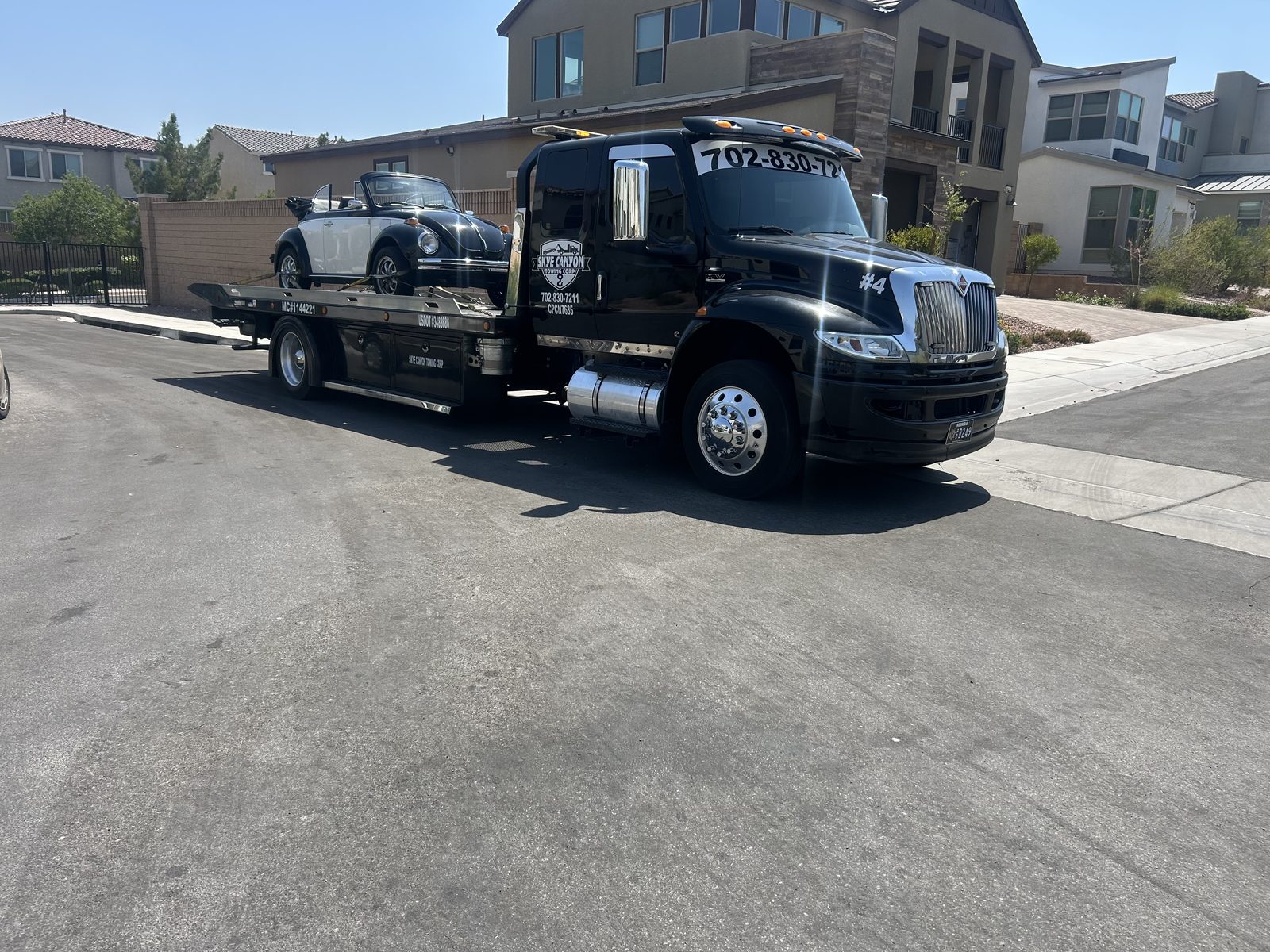 Classic car on a Skye Canyon Towing flatbed in Henderson, NV