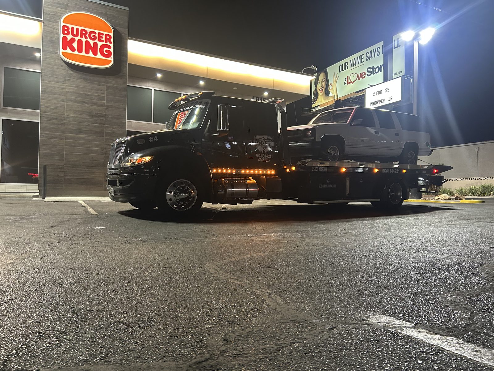 Night-time roadside recovery in Las Vegas