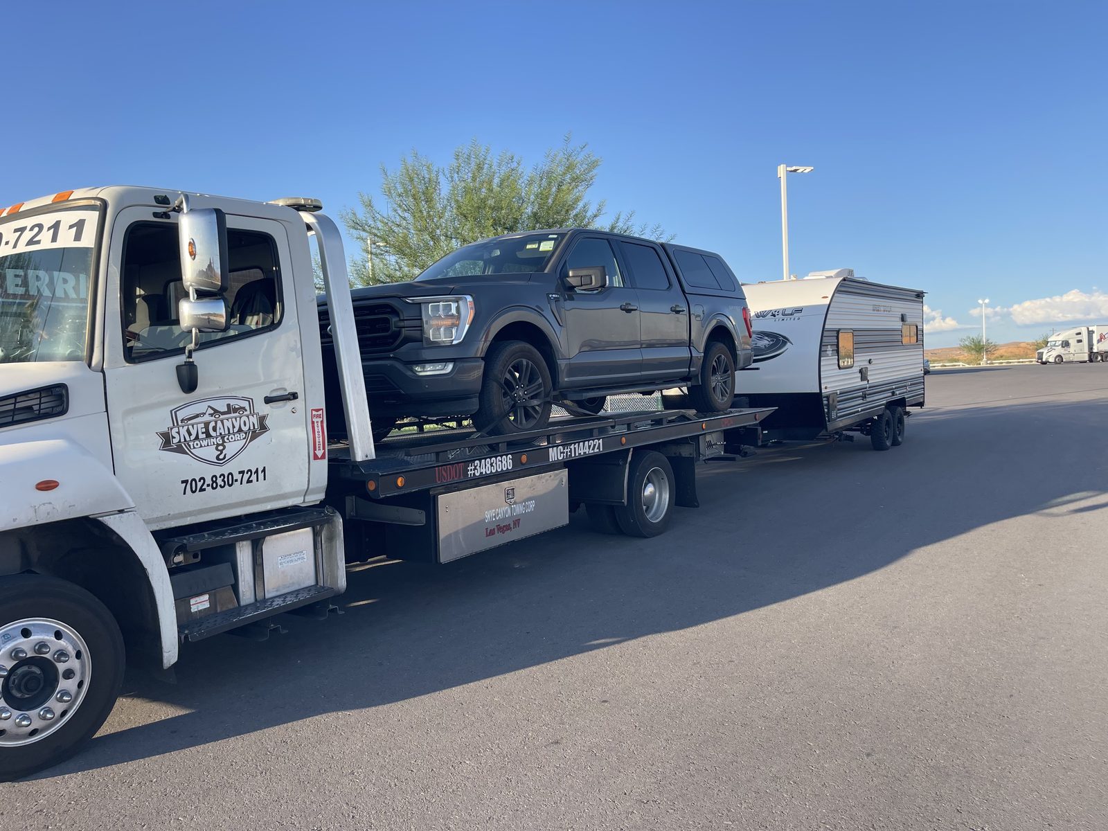 Long distance tow of a pickup and travel trailer